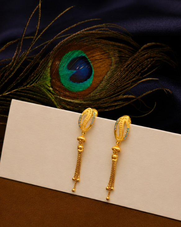 Gold Drop Chain Earrings