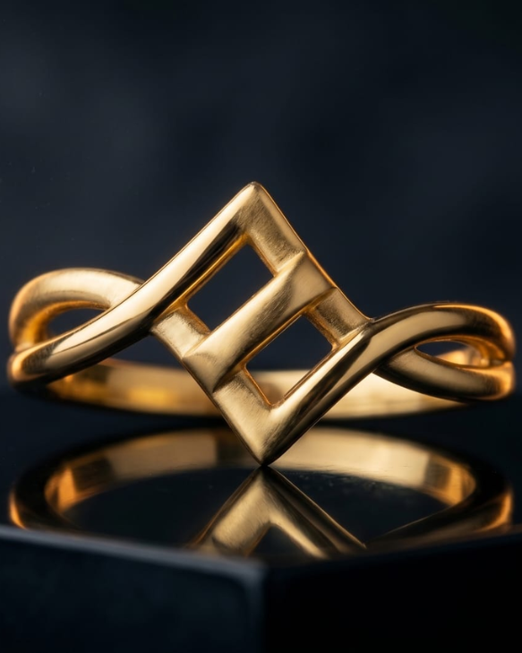 Geometric Gold Ring