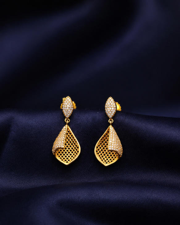 Gold Leaf Drop Earrings