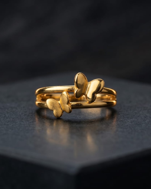 Butterfly Double Band Ring